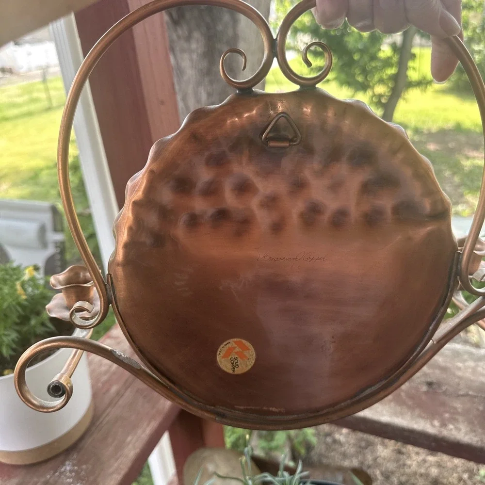 vintage Gregorian solid copper Wall Pocket And Taper Candle Holder
